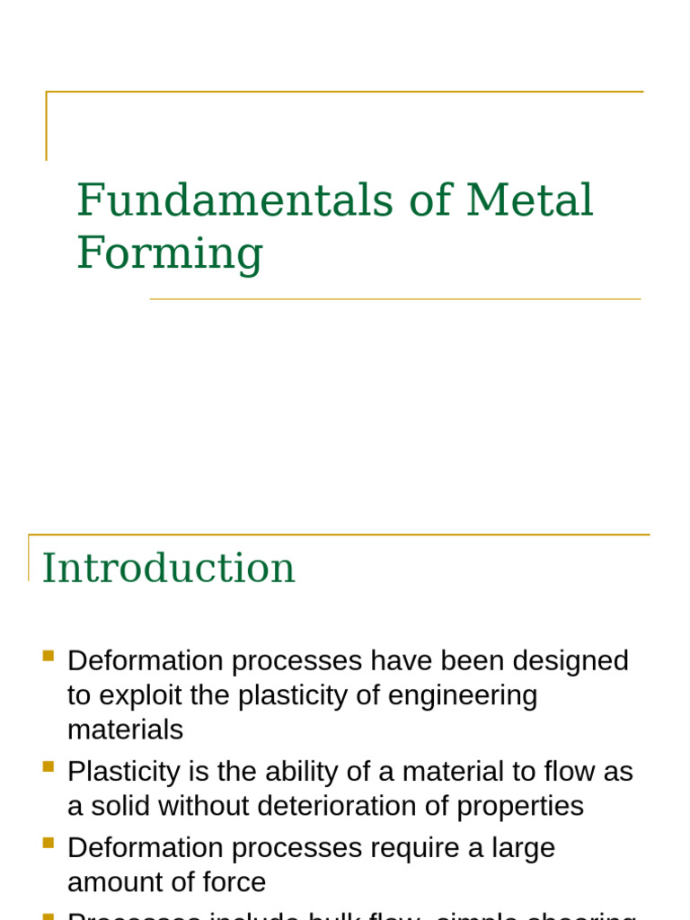 Metal Forming Fundamentals Explained | PDF | Friction | Wear