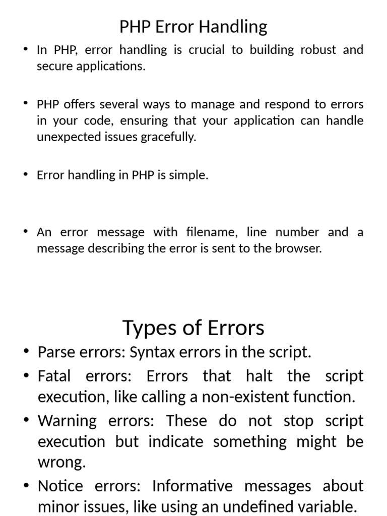 LPU Live Error Handling | PDF | Php | Parameter (Computer Programming)