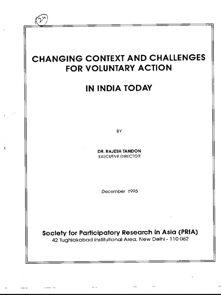 Challenges of Voluntary Action in India | PDF | Economies
