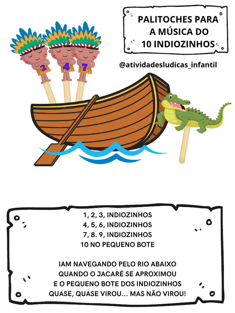 Palitoches 123 Indiozinhos Atividades Ludicas | PDF | Pré-escola ...