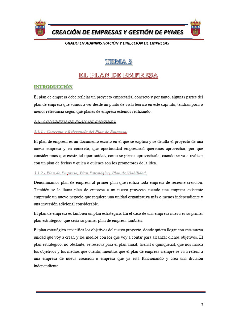 Plan de Empresa: Guía para PYMES | PDF | Business | Marketing