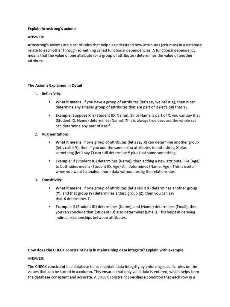 Understanding Armstrong's Axioms | PDF | Database Index | Relational Model