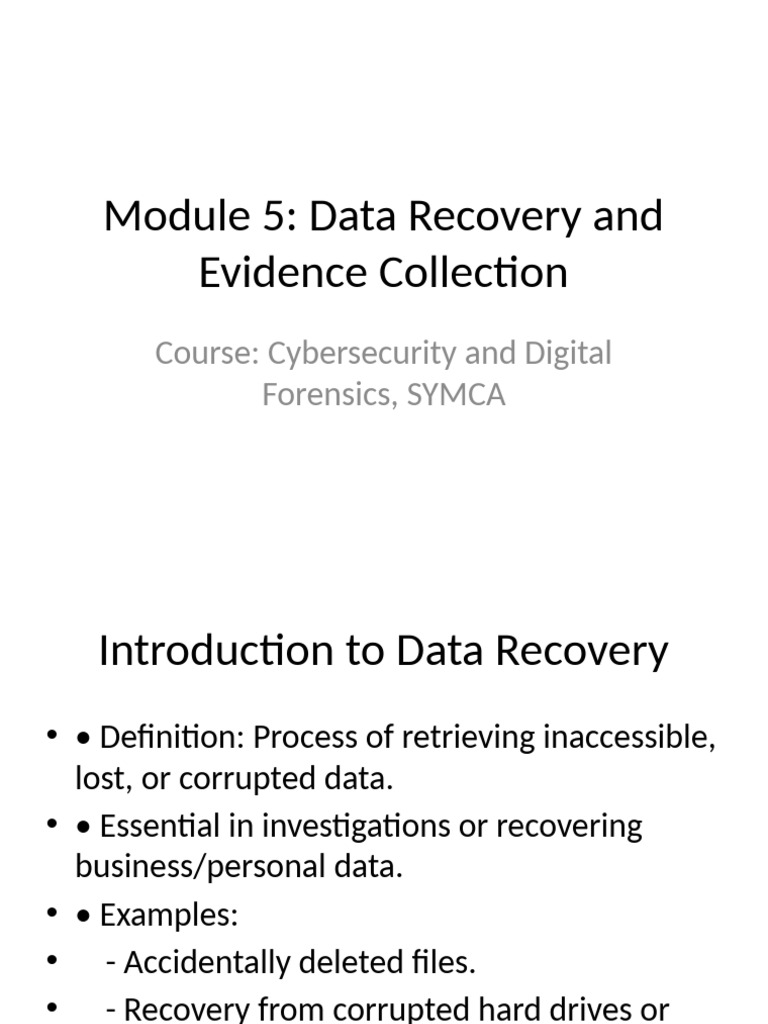 Data Recovery and Evidence Collection SYMCA | PDF | Backup | Digital ...