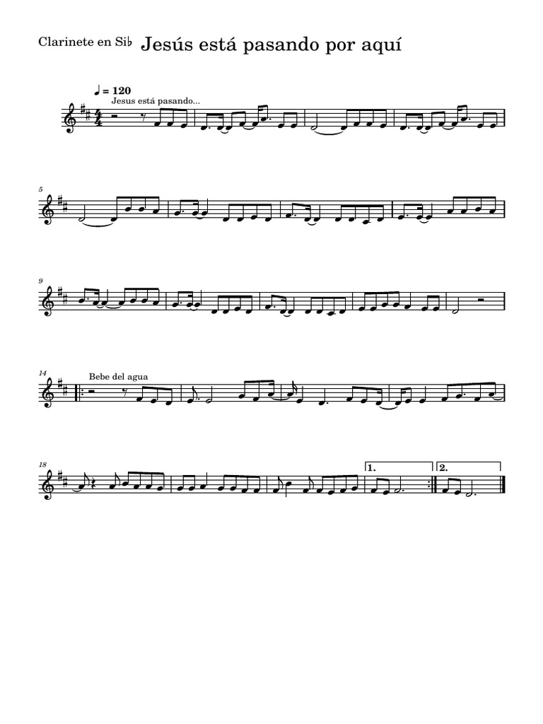 Clarinete: Jesús Está Pasando Aquí | PDF