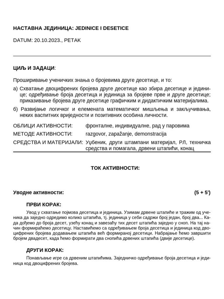 Jedinica I Desetica | PDF