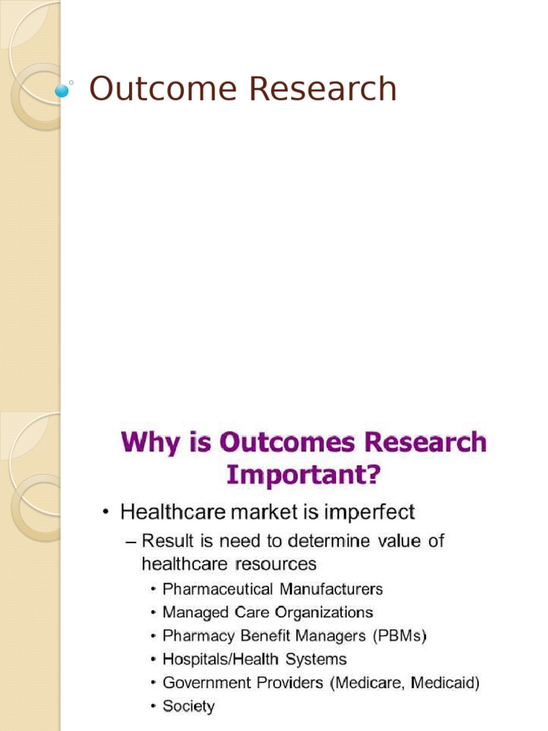 Outcome Research: Bias, Design, and Frameworks | PDF | Randomized ...