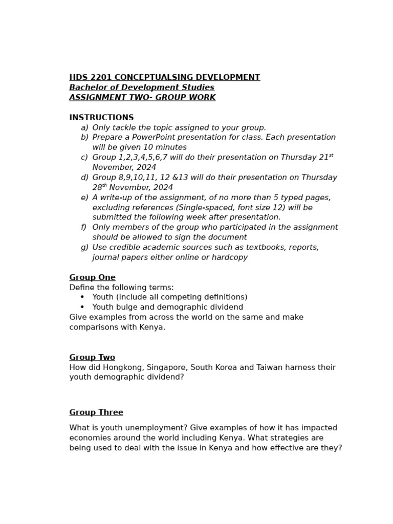 BDev Assignment 2 Group Work Youth Issues and Climate Change Matters ...