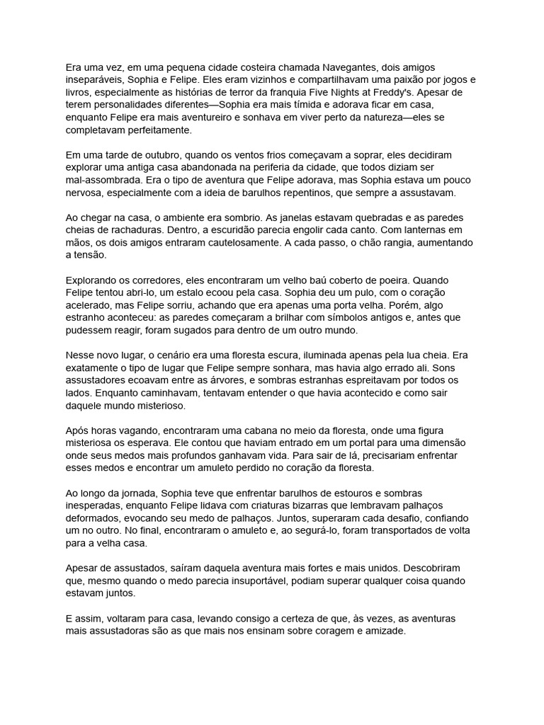 Aventura Sombria e Amizade Verdadeira | PDF