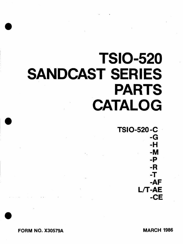 X30579a TSIO-520 Parts Manual | PDF | Throttle | Fuel Injection