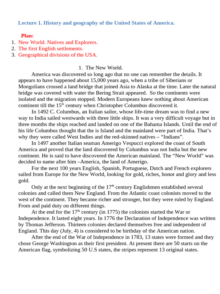 US History: Natives and Early Settlements | PDF | New World | North America