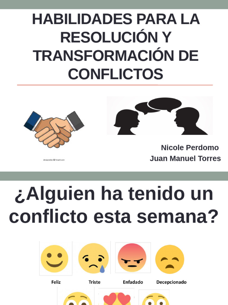 Habilidades para La Resolución y Transformación de Conflictos | PDF ...