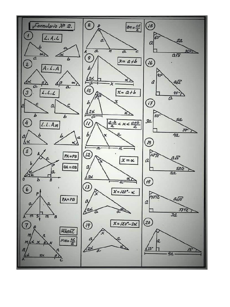 Fórmulas de Geometría | PDF