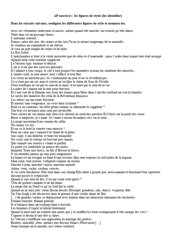 Identifier les figures de style en AP | PDF | Techniques de rhétorique