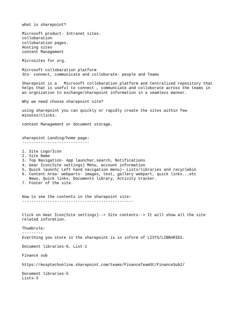 MICROSOFT SHAREPOINT ADMIN TRAINING intelligence overview