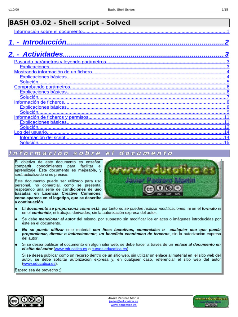 BASH Actividades 03.02 Shell Scripts SOLVED | PDF | Lenguaje de ...
