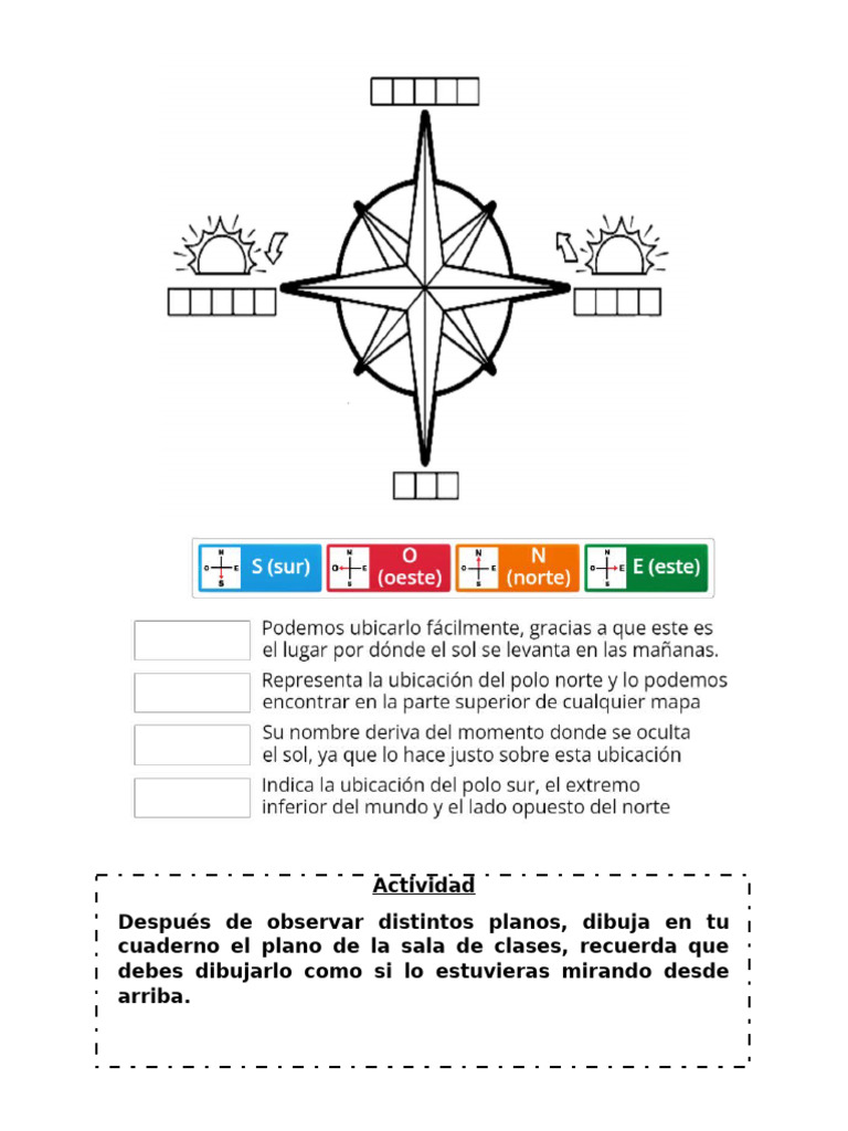 Clase 1 y 2, Plano y Puntos Cardinales | PDF