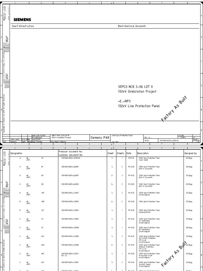 E+RP3 (NARA 132kV Line Protection Schematic Drawing) | PDF | Electrical ...