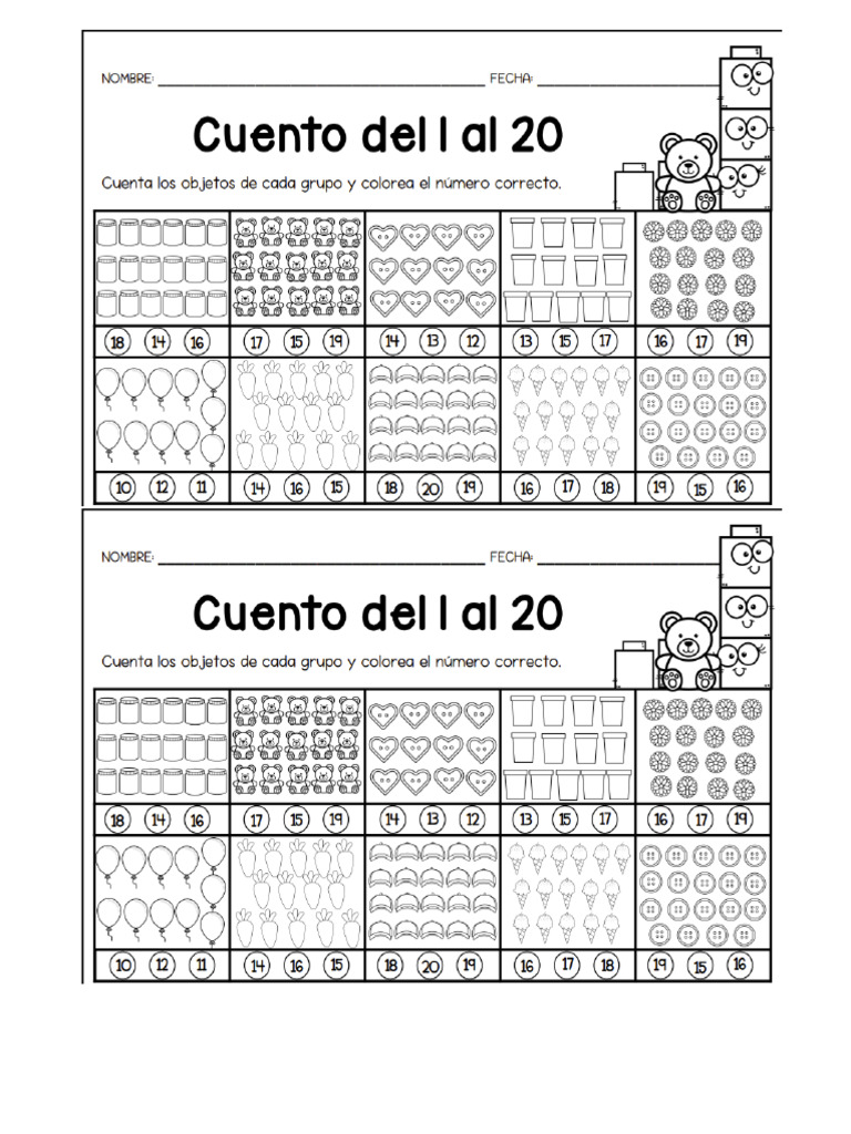 NUMEROS DEL 1 AL 20 | PDF