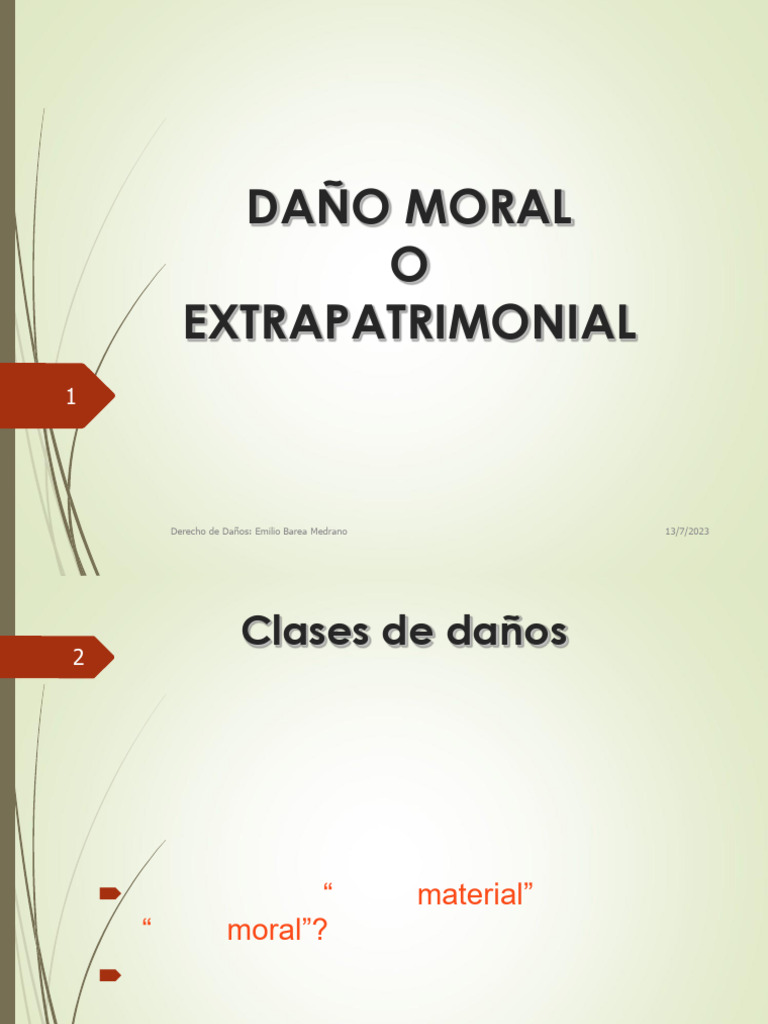 Daño Moral: Conceptos y Distinciones | PDF | Daños y perjuicios | Cirugía