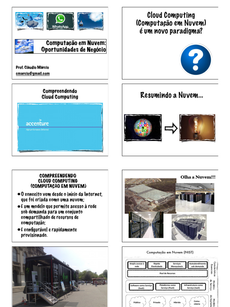 Oportunidades e Desafios da Nuvem | PDF | Computação em nuvem | Facebook