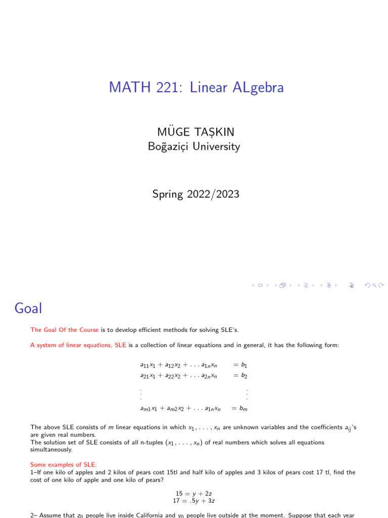 1.SLE Operations On Matrices Gaussian Elimination | PDF | Matrix ...