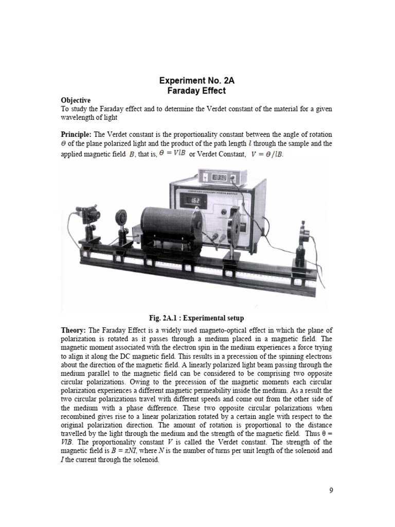 Faraday Effect | PDF | Polarization (Waves) | Magnetism