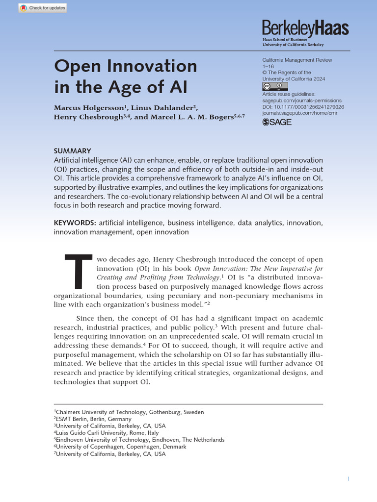 AI's Impact on Open Innovation | PDF | Artificial Intelligence ...