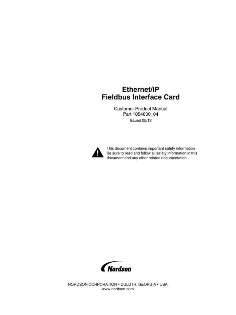 Ethernet/IP Fieldbus Interface Card: Customer Product Manual Part ...