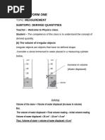 Displacement Method for Volume Measurement | PDF | Density | Volume