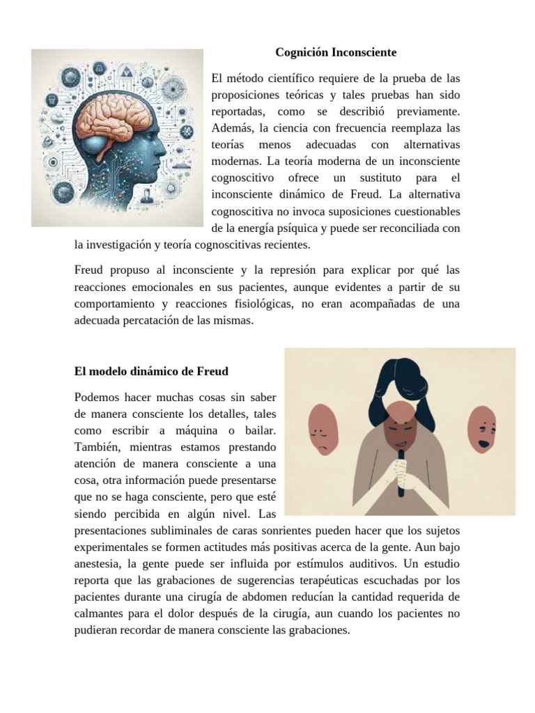 Cognición Inconsciente | PDF | Mente inconsciente | Sigmund Freud