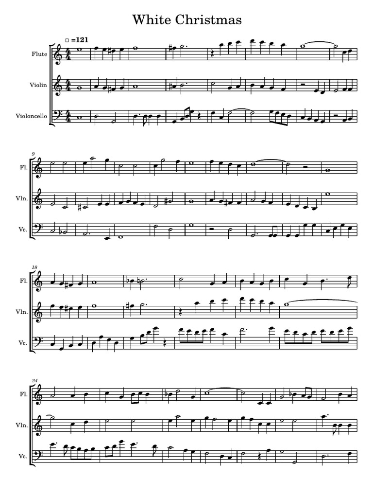 White Christmas String and Flute Trio | PDF | String Instruments ...