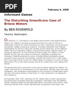 Informant Games: The Disturbing Greenscare Case of Briana Waters