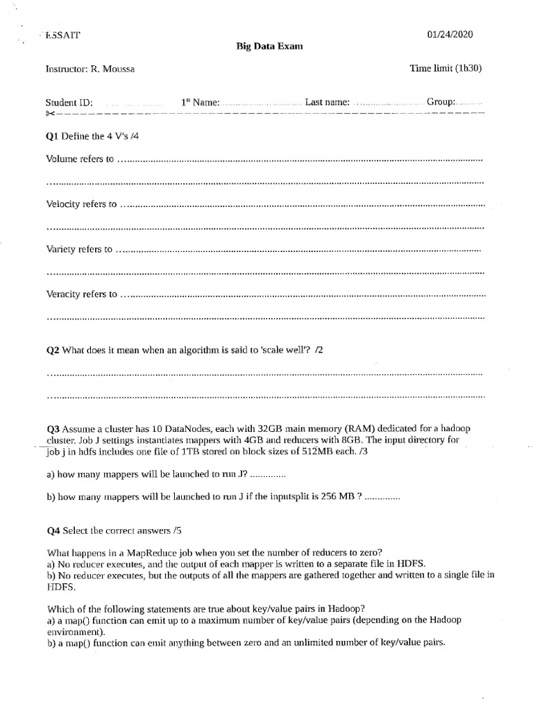 Examens SC 3A 2019 2020 | PDF