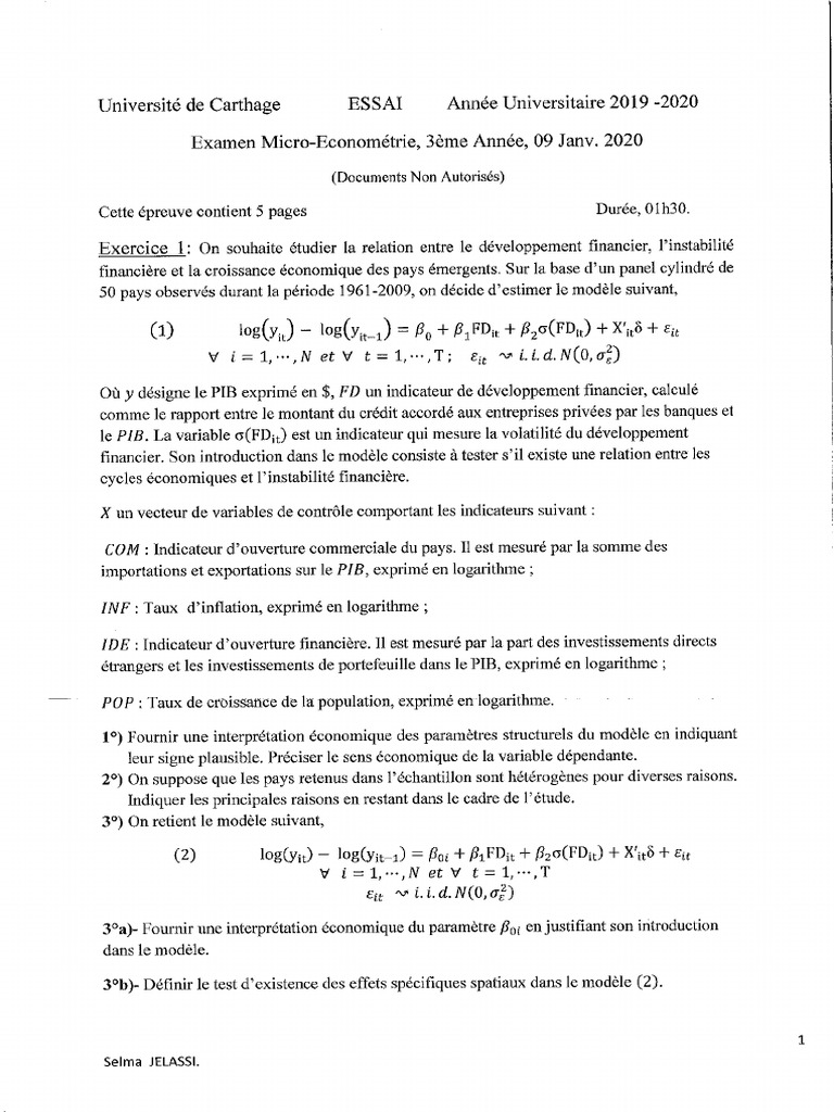 Examens P2 3A 2019 2020 | PDF