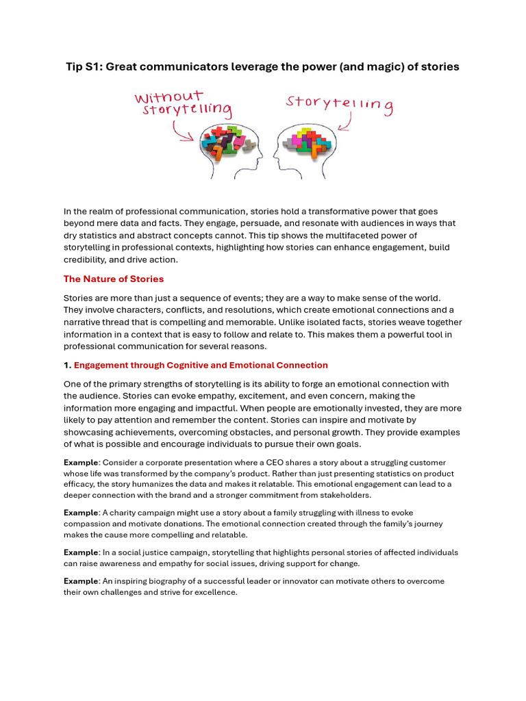 Tip S1 The Power of Story | PDF | Storytelling | Narrative
