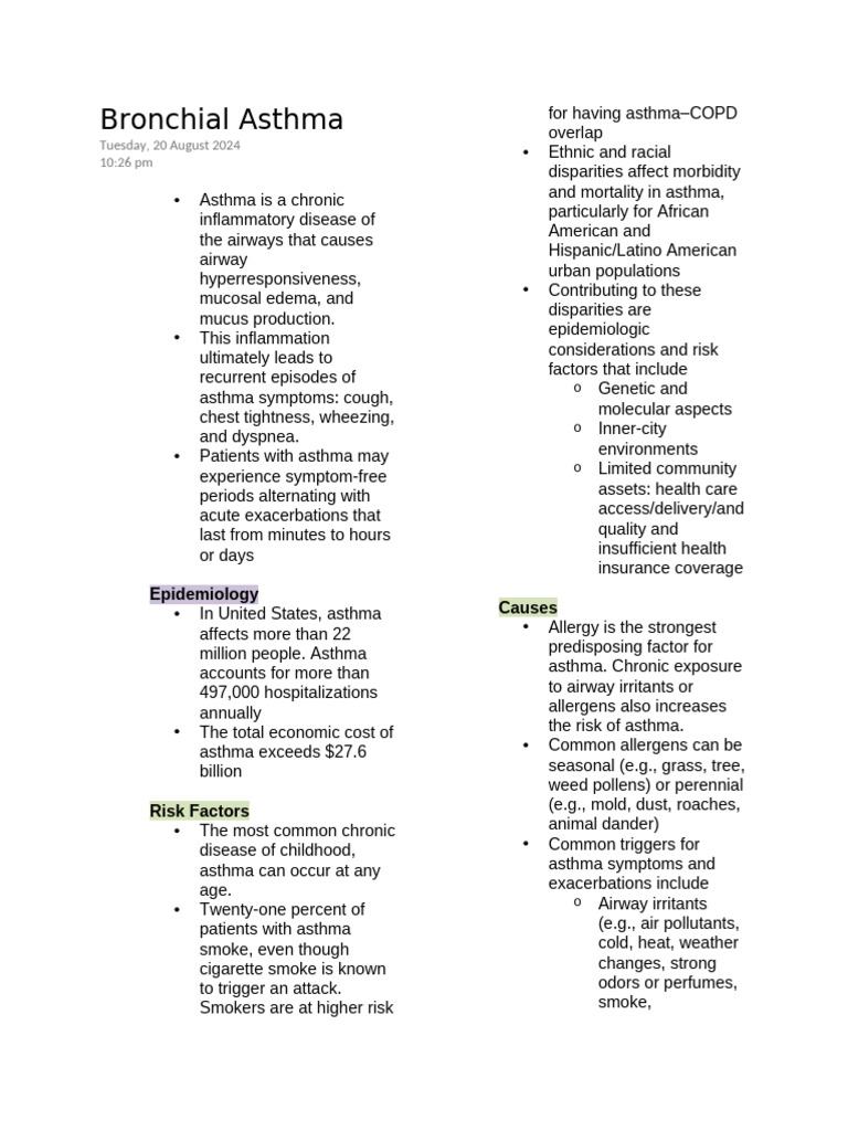 Asthma, Pneumonia, COPD | PDF | Asthma | Chronic Obstructive Pulmonary ...