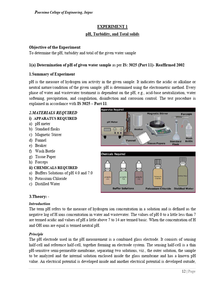 pH and Turbidity Analysis of Water Samples | PDF | Ph | Buffer Solution