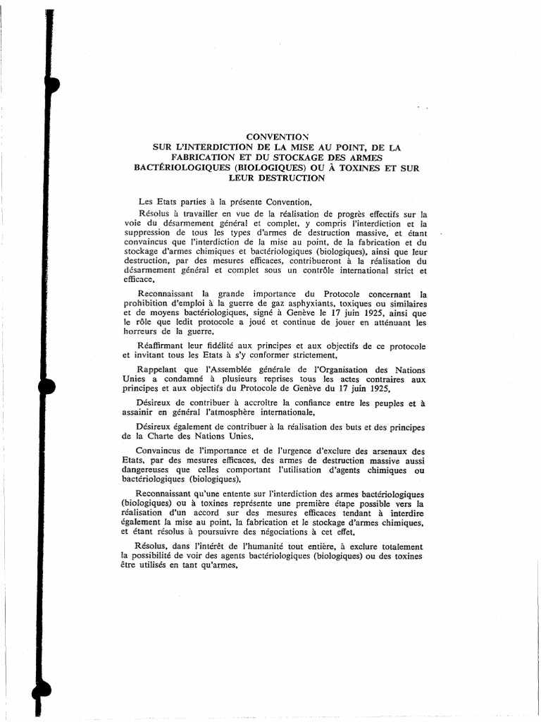 Interdiction des armes biologiques | PDF | Arme chimique