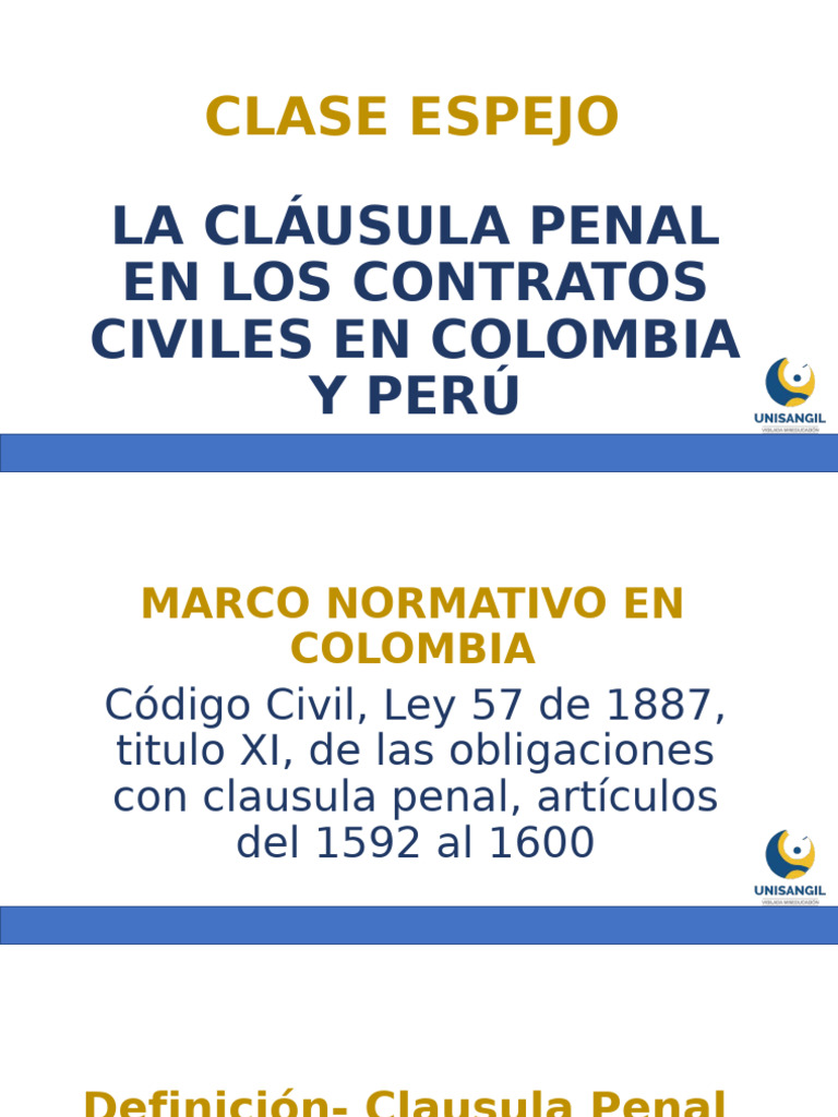 LA CLAUSULA PENAL EN COLOMBIA | PDF | Pagos