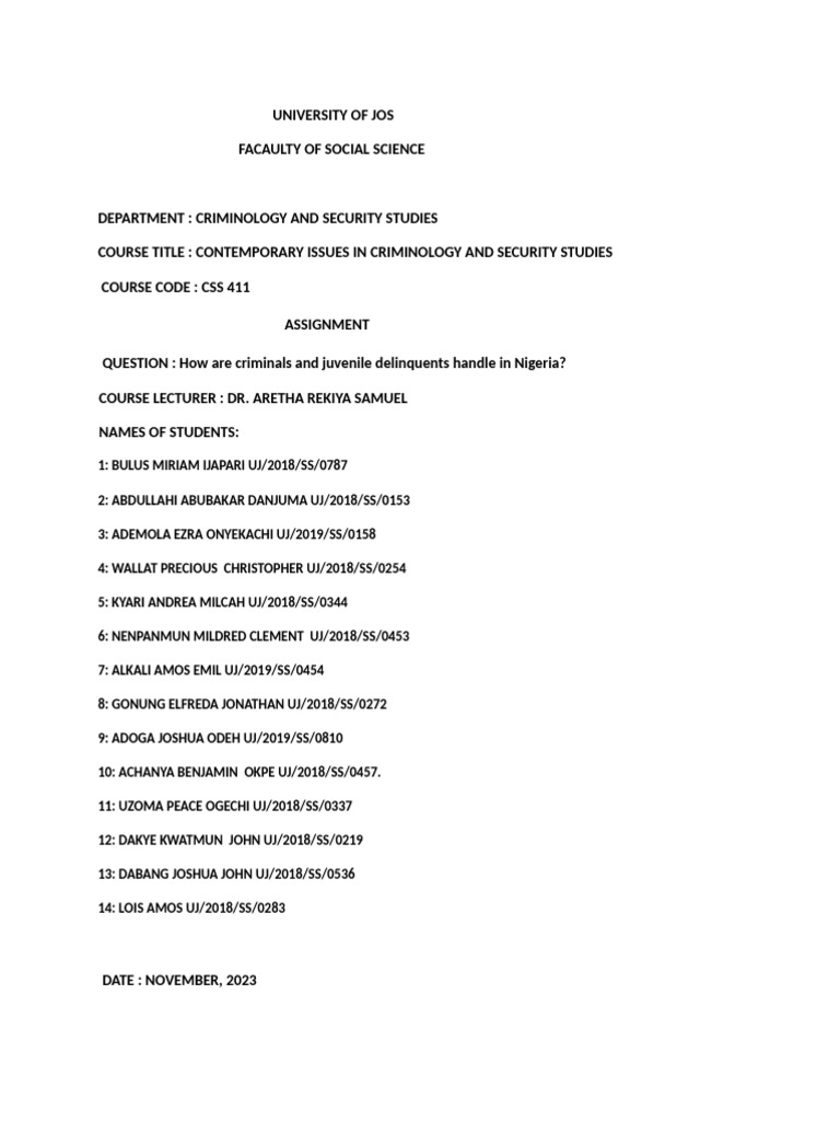 Assignment dr 1 1 1 pdf juvenile delinquency rehabilitation