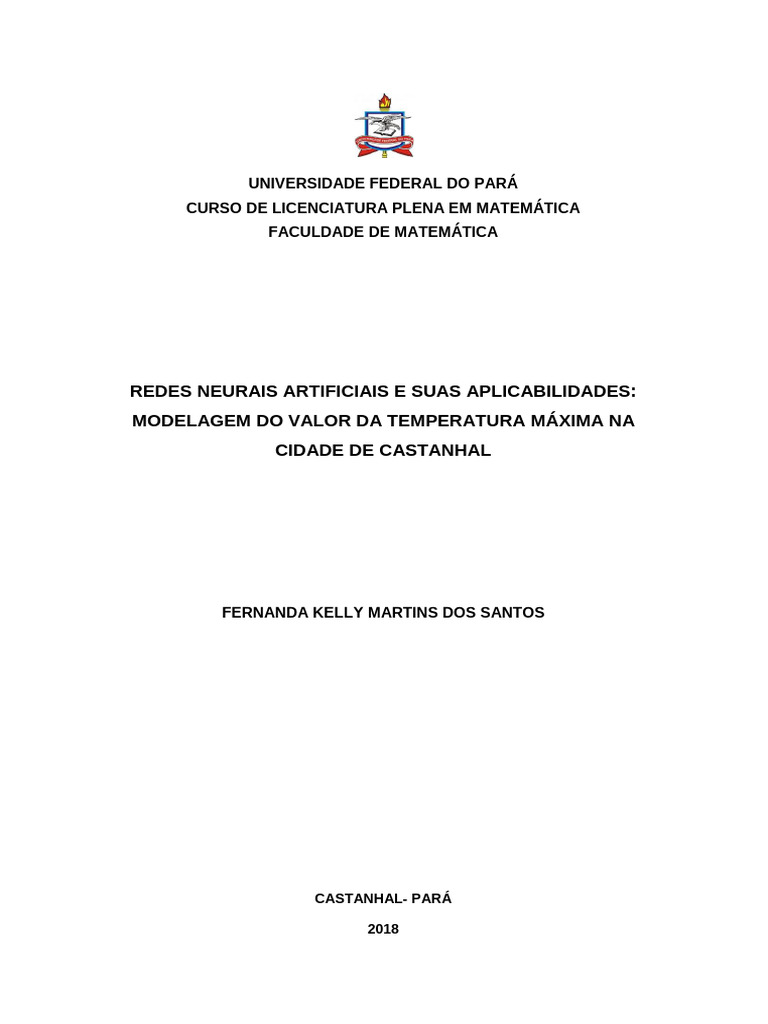 Modelagem da Temperatura em Castanhal | PDF | Rede neural artificial ...