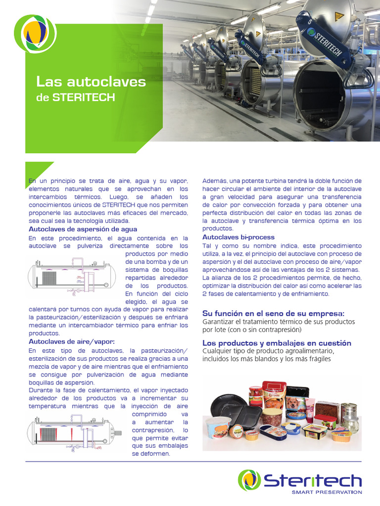 Autoclaves STERITECH: Eficiencia y Tecnología | PDF | Agua | Vapor de agua
