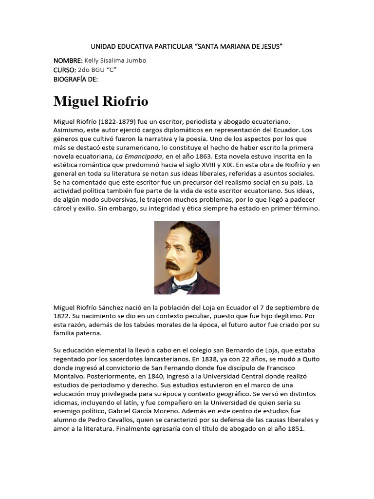 Miguel Riofrio | PDF | Ecuador