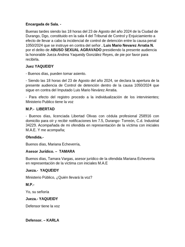 Control de Detención por Abuso Sexual | PDF | Mandato | Justicia penal