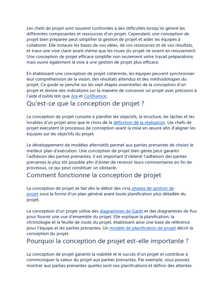 Guide des étapes de conception de projet | PDF | Gestion de projet ...