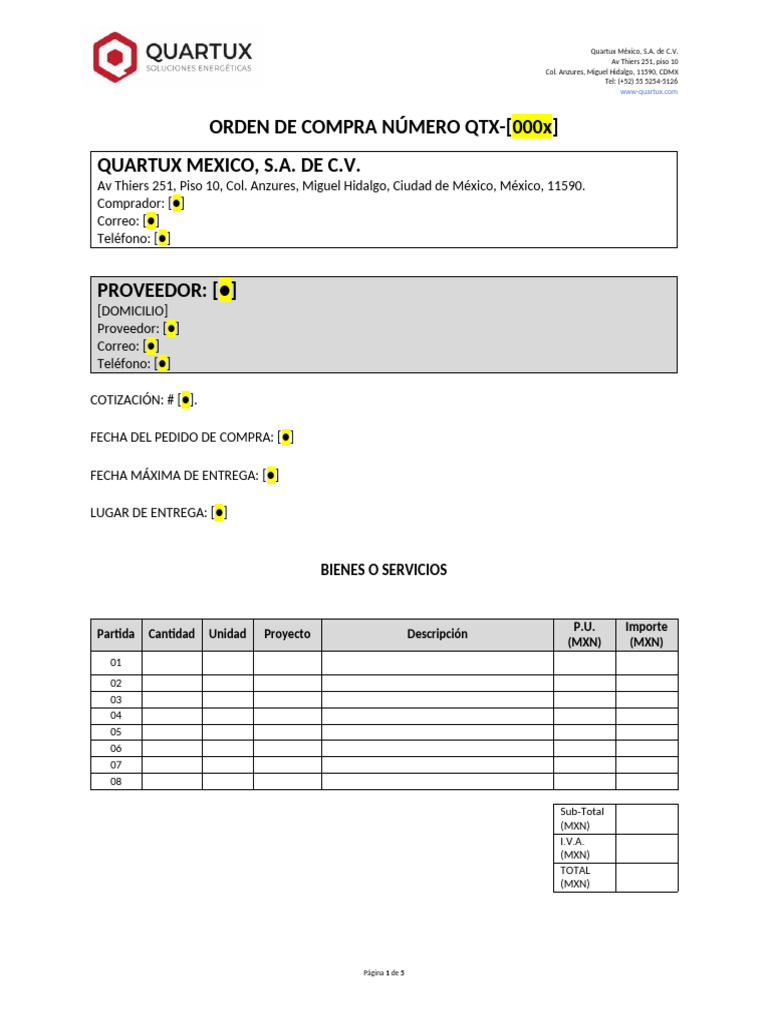 Modelo Orden de Compra (reducida) | PDF | Pagos | Daños y perjuicios