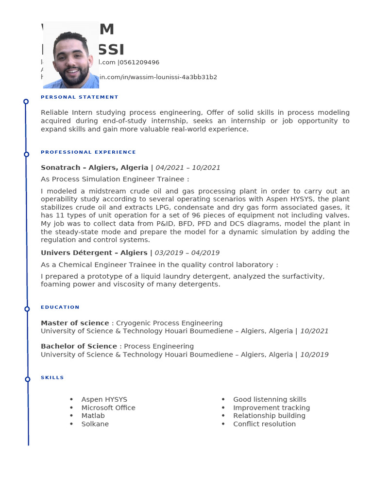 Process Engineer Internship Application | PDF