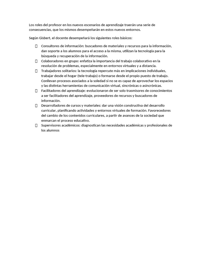 Roles del profesor en el aprendizaje moderno | PDF | Aprendizaje | Maestros