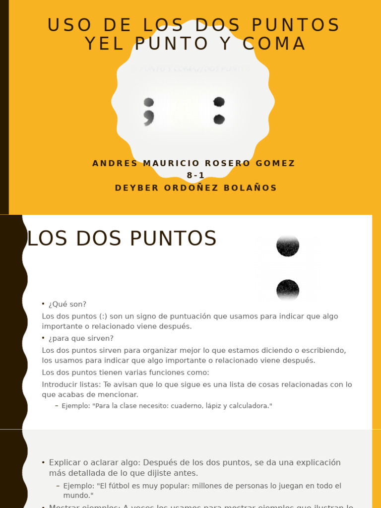 Uso de Los Dos Puntos Yel Punto y Coma | PDF | Puntuación