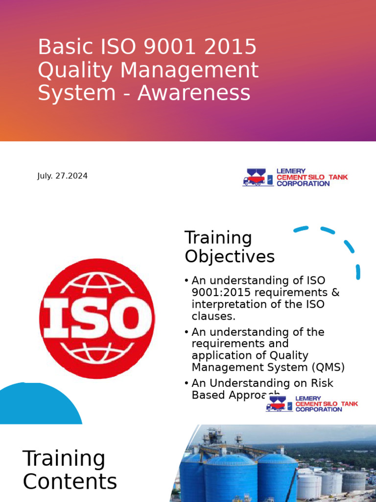 ISO 9001:2015 Awareness Training | PDF | Iso 9000 | Quality Management